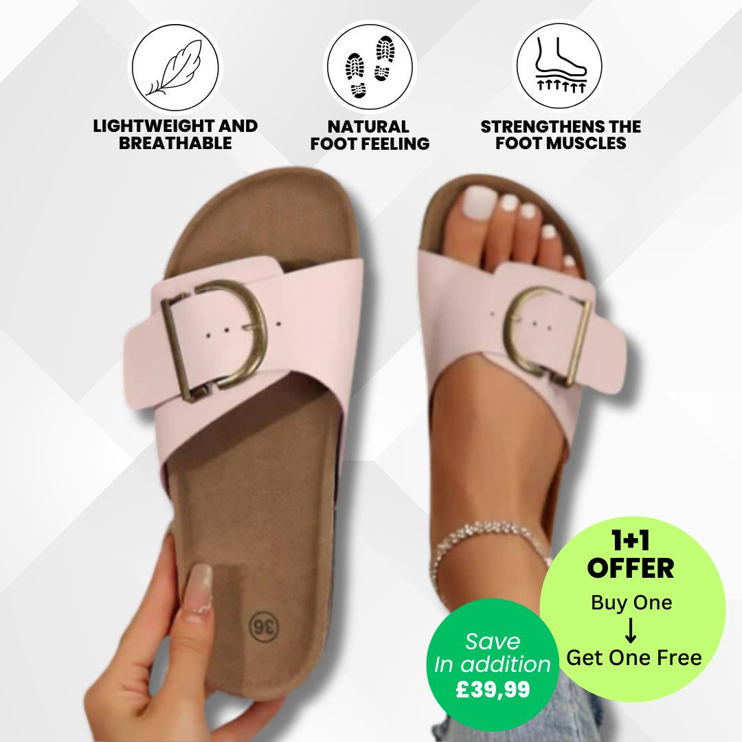 OrthoMia - Pain-relieving cork sandals with buckle belt design for women - Limited Edition (Buy One, Get One Free)