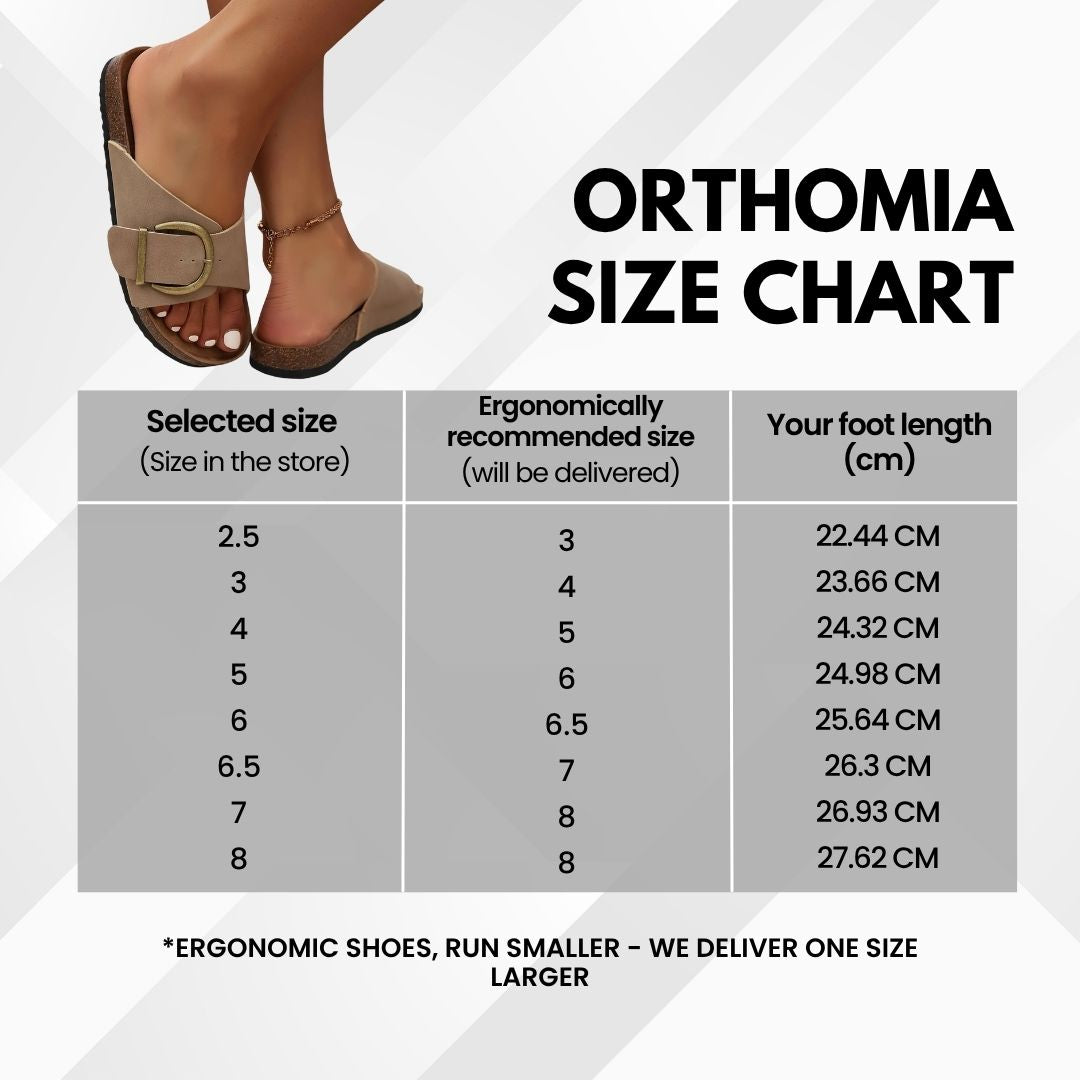 OrthoMia - Pain-relieving cork sandals with buckle belt design for women