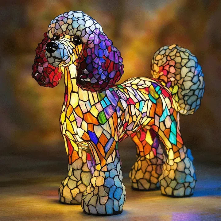 Luminous dog handmade lamp