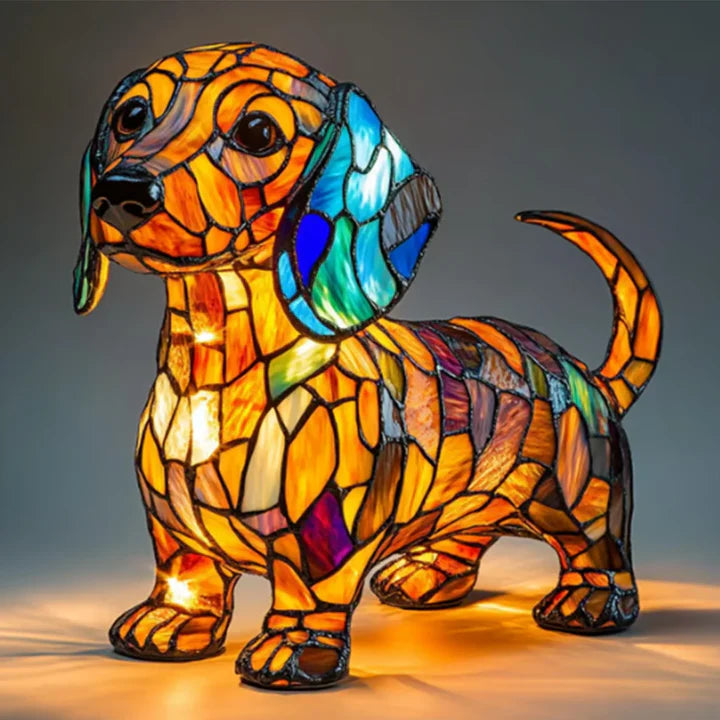 Luminous dog handmade lamp