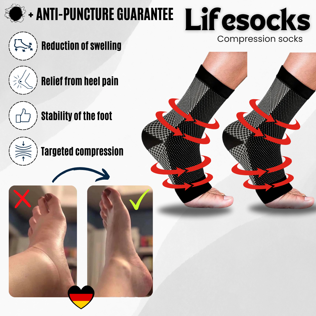 Lifesocks - orthopeadic compression socks for tired and aching feet