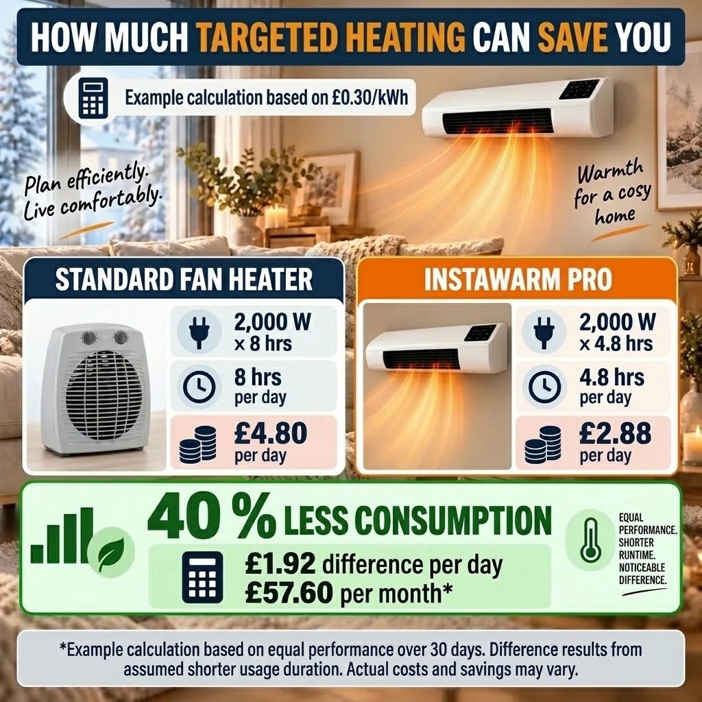 InstaWarm Pro – energy-saving portable comfort heater with high heating output & safety system | No installation required, up to 51 m²