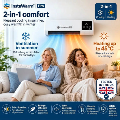 InstaWarm Pro – energy-saving portable comfort heater with high heating output & safety system | No installation required, up to 51 m²