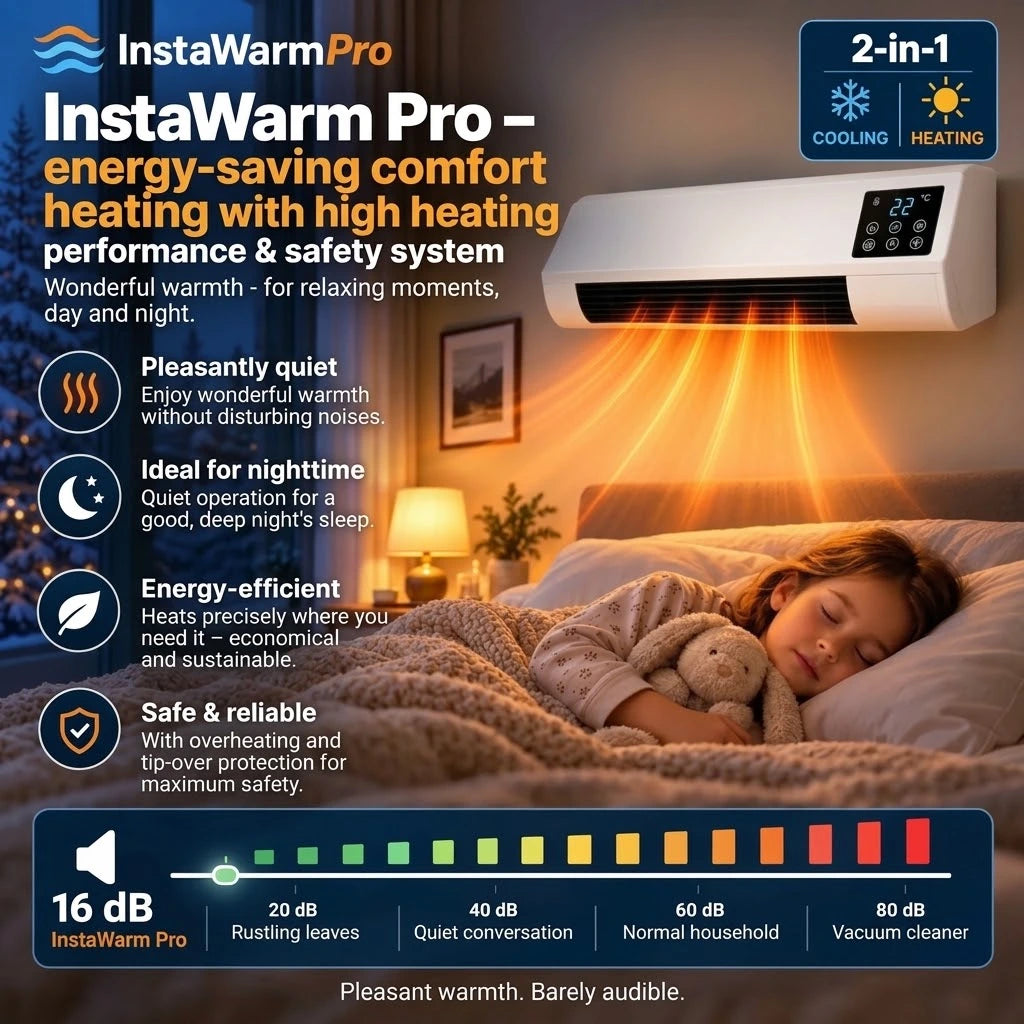 InstaWarm Pro – energy-saving portable comfort heater with high heating output & safety system | No installation required, up to 51 m²