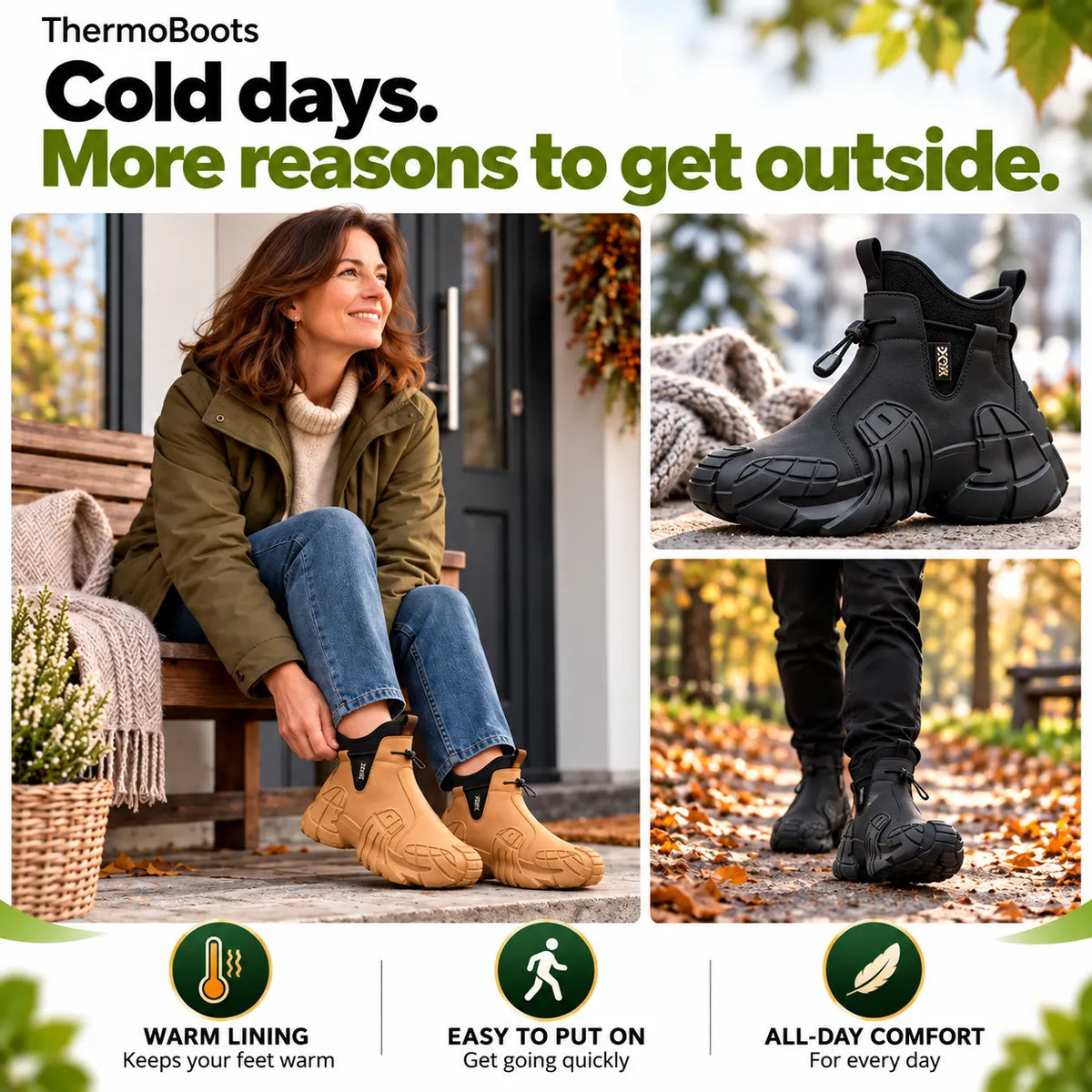 ThermoBoots – Waterproof All-Weather Boots for Year-Round Wear | Slip-Resistant & Pain-Relieving