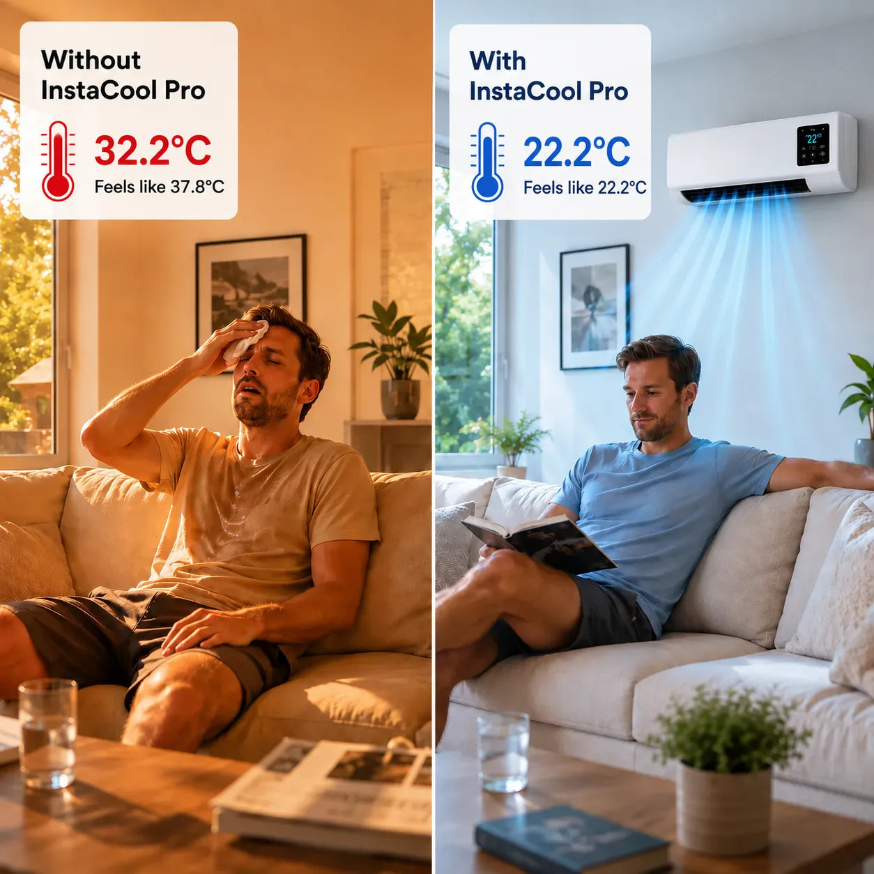 InstaCool Pro - Portable Air Air Cooler & Heater – No Installation Required | 2-in-1 | Covers Up to 51 m²