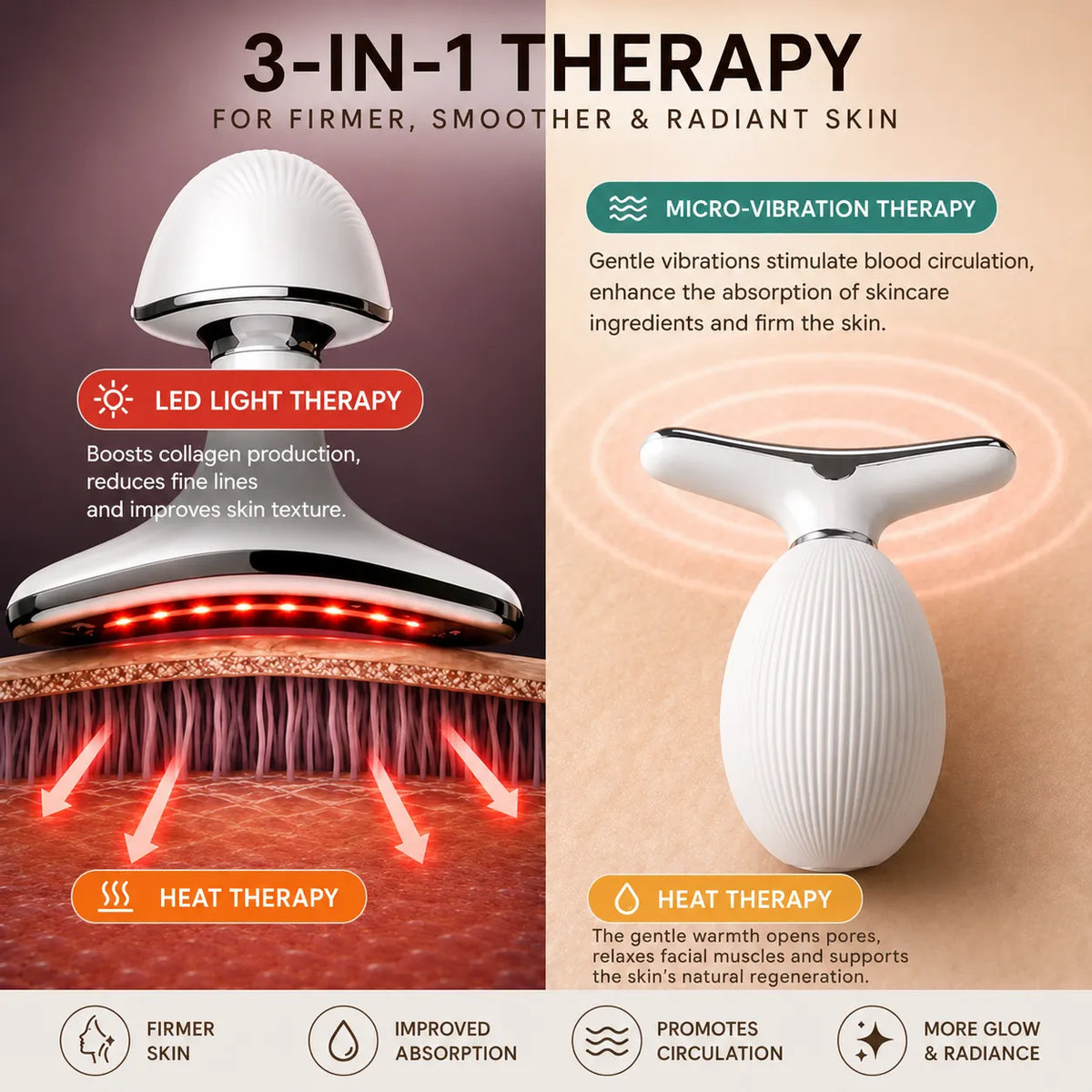LumaLift Pro – 3-in-1 firming & massage device for face, arms & body